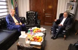 دیدار مهدی تاج و میرشاد ماجدی درهیات فوتبال استان تهران