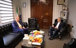 دیدار مهدی تاج و میرشاد ماجدی درهیات فوتبال استان تهران