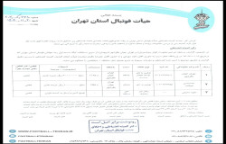 در خصوص بازی تیم های مقاومت کوثر ری و تهران جوان باقرشهر